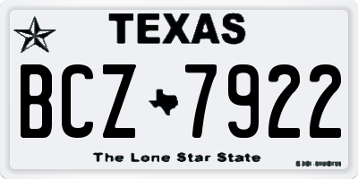 TX license plate BCZ7922