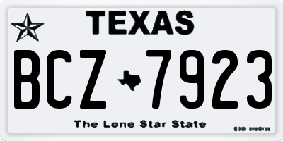 TX license plate BCZ7923