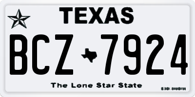 TX license plate BCZ7924