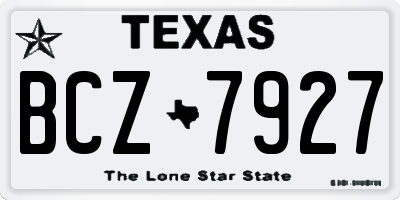 TX license plate BCZ7927