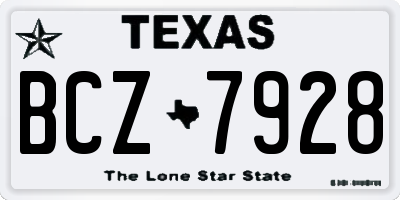 TX license plate BCZ7928