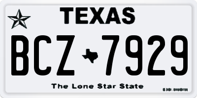 TX license plate BCZ7929