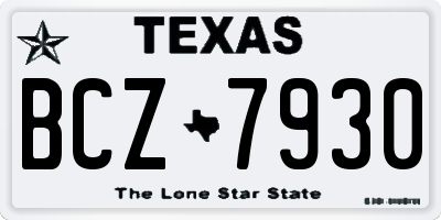 TX license plate BCZ7930