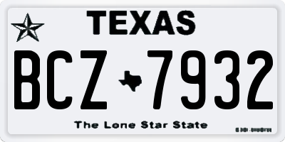 TX license plate BCZ7932
