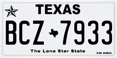 TX license plate BCZ7933