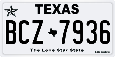 TX license plate BCZ7936