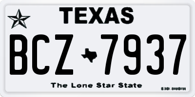 TX license plate BCZ7937