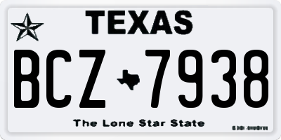 TX license plate BCZ7938
