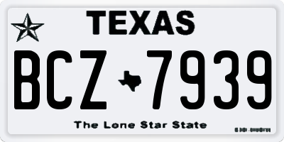 TX license plate BCZ7939