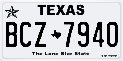 TX license plate BCZ7940