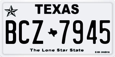 TX license plate BCZ7945