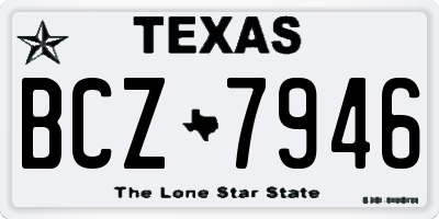 TX license plate BCZ7946