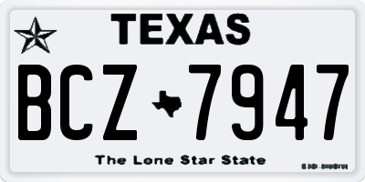 TX license plate BCZ7947