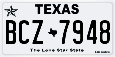 TX license plate BCZ7948