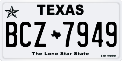 TX license plate BCZ7949
