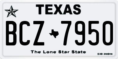 TX license plate BCZ7950