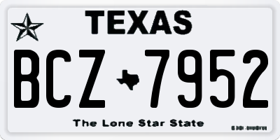 TX license plate BCZ7952