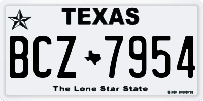 TX license plate BCZ7954