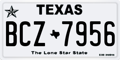 TX license plate BCZ7956