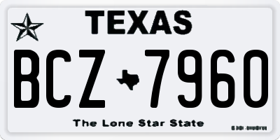 TX license plate BCZ7960