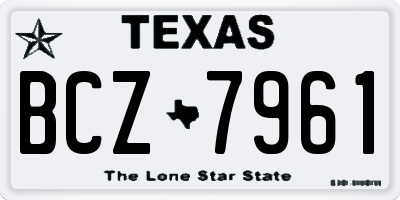 TX license plate BCZ7961