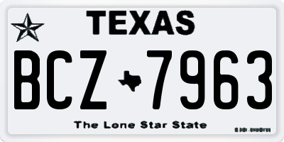 TX license plate BCZ7963