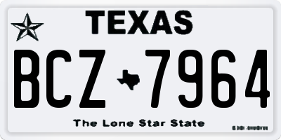 TX license plate BCZ7964