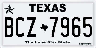 TX license plate BCZ7965