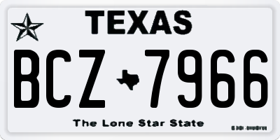 TX license plate BCZ7966