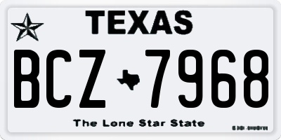 TX license plate BCZ7968