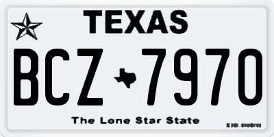 TX license plate BCZ7970