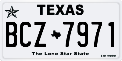 TX license plate BCZ7971