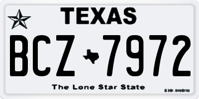 TX license plate BCZ7972