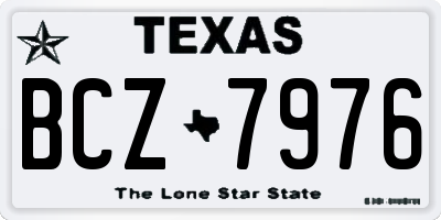 TX license plate BCZ7976