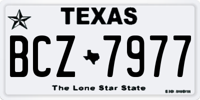 TX license plate BCZ7977