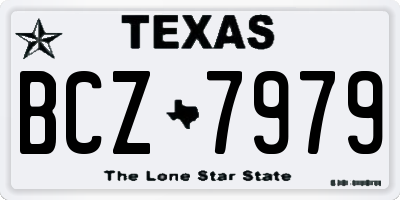 TX license plate BCZ7979