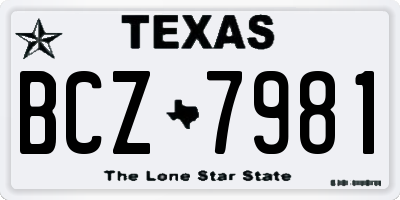TX license plate BCZ7981