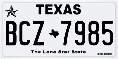 TX license plate BCZ7985