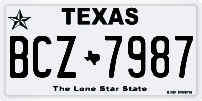 TX license plate BCZ7987