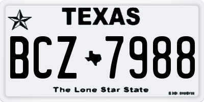 TX license plate BCZ7988