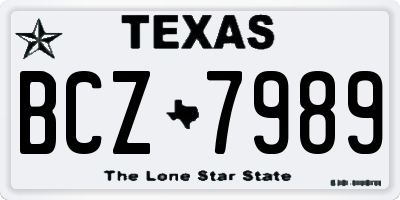 TX license plate BCZ7989