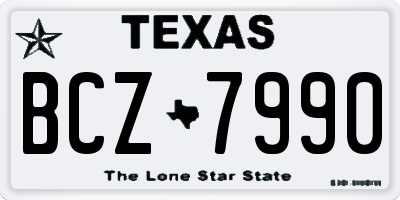 TX license plate BCZ7990