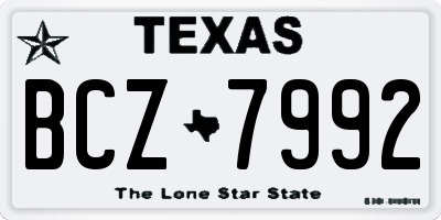 TX license plate BCZ7992