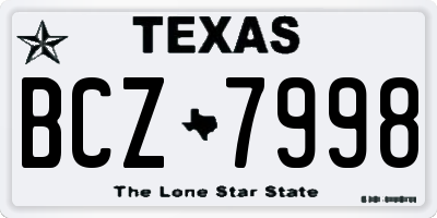 TX license plate BCZ7998
