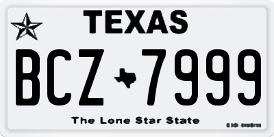 TX license plate BCZ7999