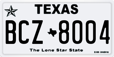 TX license plate BCZ8004