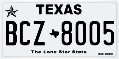 TX license plate BCZ8005
