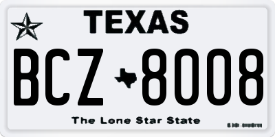 TX license plate BCZ8008