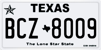 TX license plate BCZ8009