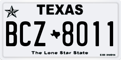 TX license plate BCZ8011